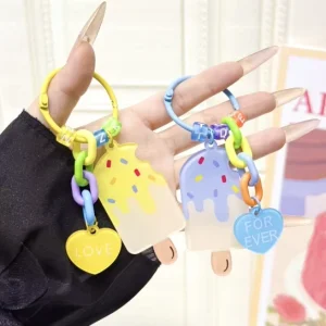 Creative Cream Ice Cream Keychain New Acrylic Ice Cream Pendant Bag Accessory Car Keychain