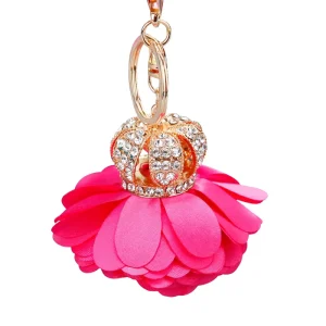 Creative Crown Flower Car Keychain Women’s Bag Pendant Metal Keychain