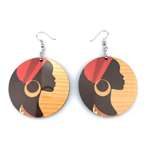 Creative Customized Gifts Double Side Round Sublimation MDF Earrings Round Wooden Earrings