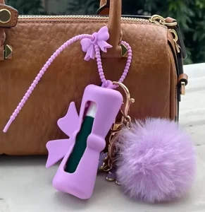 Creative Cute Silicone Lipstick Case Shock Resistant Protective Cover Keychain Pendant Handbag Charm Accessories