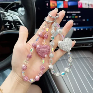 Creative DIY Full Rhinestone Charm Beaded Pendant Chain Accessories Women Bag Charms Decor