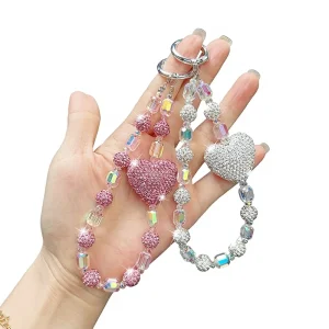 Creative DIY Full Rhinestone Charm Beaded Pendant Chain Accessories Women Bag Charms Decor
