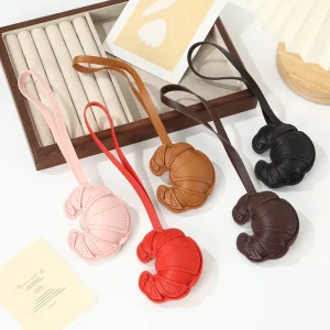 Creative Fashion Leather Horn Bag Keychain Charm New Design Student Couple Bag Decoration Accessory Bulk