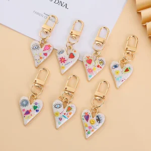 Creative Fashionable Heart Keychain Pendants Personalized Back School Gift Cute Bag Accessories Ins Style Couple