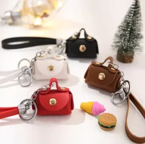 Creative Fashionable PU Leather Coin Purse Mini Size Storage Bag Keychain Hanging Decoration Valentine’s Day & Diwali Gift