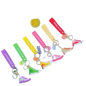 Creative Fruits Canvas Shoes 3D Keychains Internet Celebrities Couple Bags Accessories Pendants Gifts