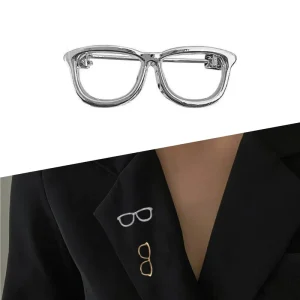 Creative Gifts Cute Sunglasses Shape Clothes Pin Brooches Personalized Collar Anti Slip Buckle Party Jewelry Women Brooches