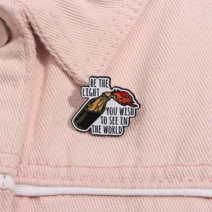 Creative Inspirational Flower Enamel Pins New Year Brooch Jewelry with Customizable Design