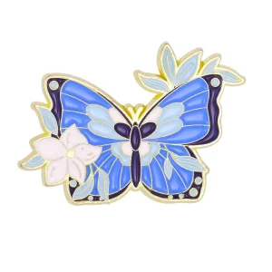 Creative Nature Butterfly Floral Metal Brooches Fashion Colorful Enamel Pin Holiday Souvenir Badges for Friends Kids