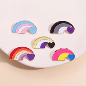 Creative Rainbow Boorch Metal Label Pin Badge Clothing Decoration Colorful Flag Collection Metal Enamel Pin Metal Brooch Gifts