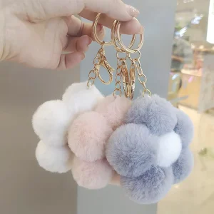 Creative Small Flower Fashion Bag Pendant Light Metal Keychain Mobile Phone Accessories Car Keychain Gift