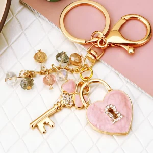 Creative Stylish Flower Keychain Car Key Ring Female Bag Charm Pendant Fashion Tassel Keyring Four Leaf Clover Key Chains Metal
