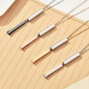 Creative Titanium Steel Long Strip Detachable Pendant Necklace Simple and Versatile Necklace