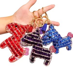 Creative Trendy Fashion Carabiner Keychain Cute Alloy Diamond Bag Pendant Girls Bling Horse Rhinestone Souvenir