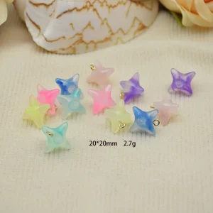 Creativity Quadrilateral Star Pendant Fashion Pastel Resin Jewelry Accessory Handmade Earrings Pendant Accessories