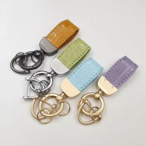 Crocodile-pattern French-style Zinc Alloy Keychain Mini Car Key Ring High-end Luxury Pendant Fashionable Decorative Gift
