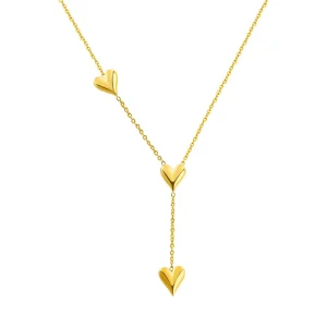 Cross Border European & American Love Girl Design Peach Heart Never Fades Gold Plated Stainless Steel Pendant Necklace