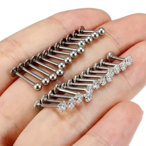 Cross-Border Factory Direct Sales Stainless Steel Four-Claw Zircon Tongue Nail Piercing Jewelry Fashion Piercing Jewelry