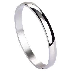 Cross Border Ins Fashion Simple Stainless Steel Smooth Bracelet and Stainless Steel Solid Ring Bangle Premium Jewelry