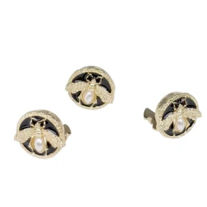 Cross Border Little Bee Luxury Alloy Cuff Link Tie Clip Sets with Claw Setting European and American Fashion Elegant Unisex Style
