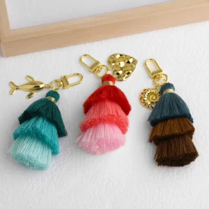Cross Border Ocean Style Tassel Pendant Copper Plated Real Gold Whale Bag Charm Keychain China Headscarves Style