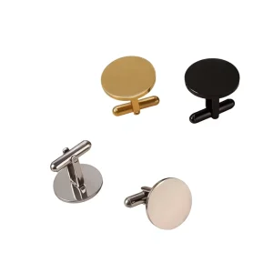 Cross Border Stainless Steel Polished and Titanium Steel Mirror Round Sleeve Natural Stone Men’s Fashion Shirt Cufflinks