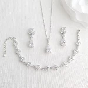 Cross Border for Crystal Rhinestone Wedding Jewelry Set Exquisite Personalized All Match Fashion Women’s Evening Party Gift
