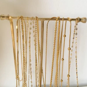 Cross Box Snake Bone Chain Necklace 18K Gold Plated Stainless Steel Waterproof Non Tarnish Daily Wear Festival Gift