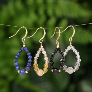 Cross-border Best-selling Faceted Natural Crystal Tungsten Stud Earrings Fashion Simple DIY In-stock Factory