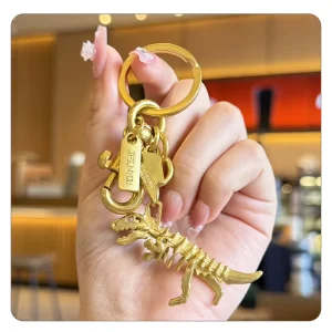 Cross border Dinosaur Skeleton Zinc Alloy Keychain Creative Bag Charm Stylish Versatile European American Retro