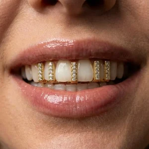 Cross border European American HIPHOP Hip Hop Diamond Encrusted Gold Dental Braces Versatile Dental Accessories Model Y 108