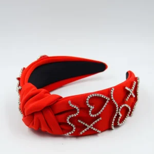 Cross border Fashion Women’s Valentine’s Day European American Style Handmade Heart shaped Headband Hair Accessories Fabric