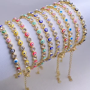 Cross border Fashionable Gold Plating Enamel Opening Bracelets Adjustable Fashion Bracelet for Women