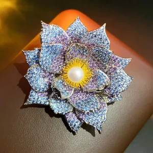 Cross-border Flower Pearl Brooch Luxury Fashion Clothing Accessories Wedding Party Mother’s Day Gift Pin