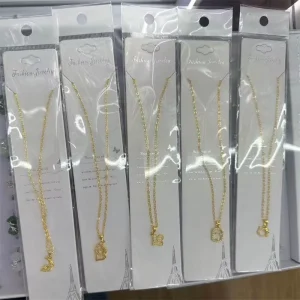 Cross border Gold Necklace for Women Diamond encrusted Alloy Lock style Collar Chain Neck Chain Small Gift