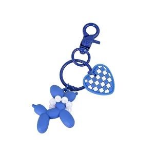 Cross border Internet Celebrity Hot Balloon Small Dog Plush Keychain Pink Cat Head Keychain Bag Hanging Ornament
