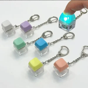 Cross-border Luminous High-Transparent UV Printed Mechanical Keyboard Pinch Finger Boring Decompression Button Vent Keychain