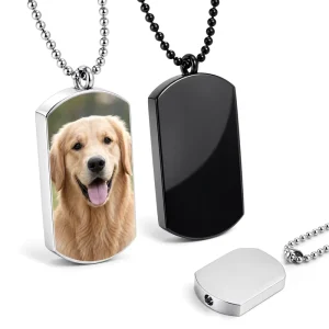 Cross border New European American style Instagram Style Memorial Jewelry Stainless Steel Double sided Dog Tagstyle Necklace Pet