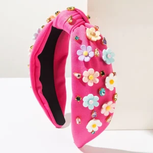 Cross border New Fashion Elegant Baroque Style Diamond Inlaid Flower Headband Women’s Street Shot High Quality Hair Accessories