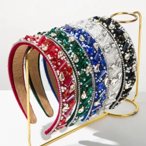 Cross-border New Style Fashion Fabric Wide-brimmed Hair Hoop Women’s High-end Feeling Party 38cm Hair Accessories