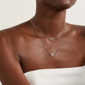 Cross border New style Fashionable Delicate Bamboo Alloy Necklace Women Dainty Chainsophisticated Niche Light Luxury