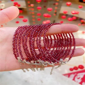Crystal Craft Gemstone Amethyst Ruby Crystal Healing Stones Facet Bracelet Fashion Gem Charm Bead