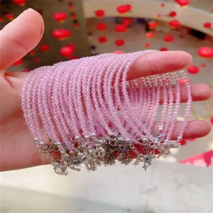 Crystal Craft Gemstone Rose Quartz Labradorite Crystal Healing Stones Facet Bracelet Fashion Gem Charm Bead