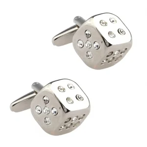 Crystal Diamond Dice Novelty Cufflinks Custom Mens Suit Shirt Shirt Fashion Accessory Wedding Tuxedo Trendy Jewelry