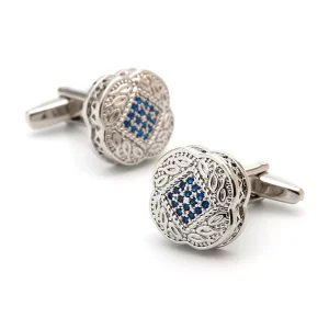 Crystal Diamond Elegant Cufflinks Custom Men’s Suit Shirt Fashion Accessory Wedding Tuxedo Trendy Jewelry Gift Set