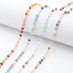 Crystal Glass Creative Ladies Necklace Diy Crystal Chain Fashionable Jewelry Accessories for Bracelet and Anklet