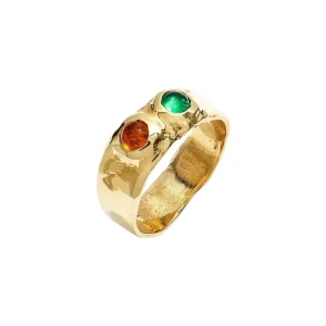 Crystal Glass Ring Jewelry Real 18k Gold Plated Fashion Costume Rings