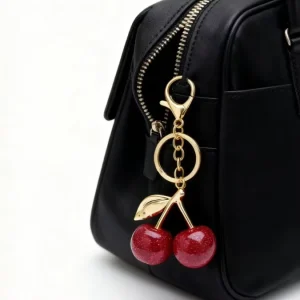 Crystal Hand Bag Accessories Cherry Bag Charm for Women