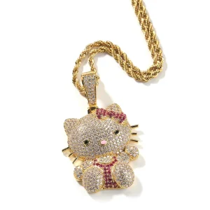 Crystal Jewelry Stainless Steel Hip Hop Pendant Diamond Charm Necklace