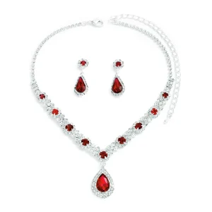 Crystal Necklace and Earrings Jewelry Set for Women